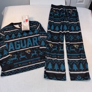 Women's Large Jacksonville Jaguars NFL‎ Winter/Holiday Crewneck Pajama Set NWT